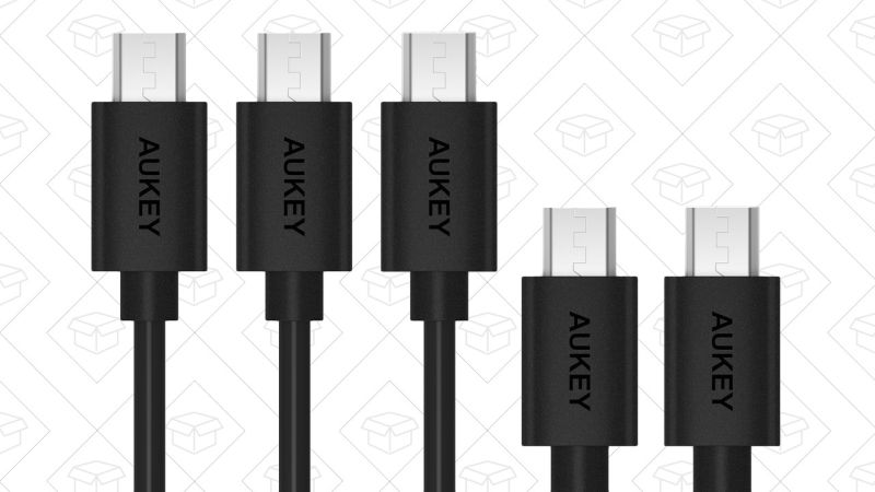 5-Pack Aukey MicroUSB Cables, $4 with code AUKEYCBD
